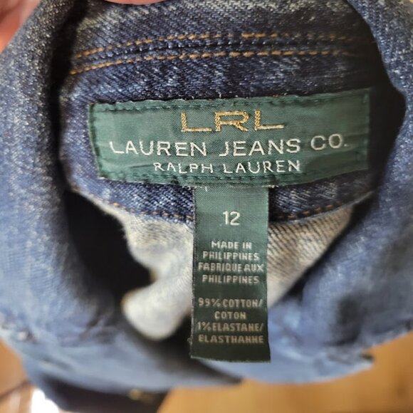 LRL Lauren Jeans Co. Ralph Lauren Denim Blazer Jacket – Size 12 - Picture 3 of 6